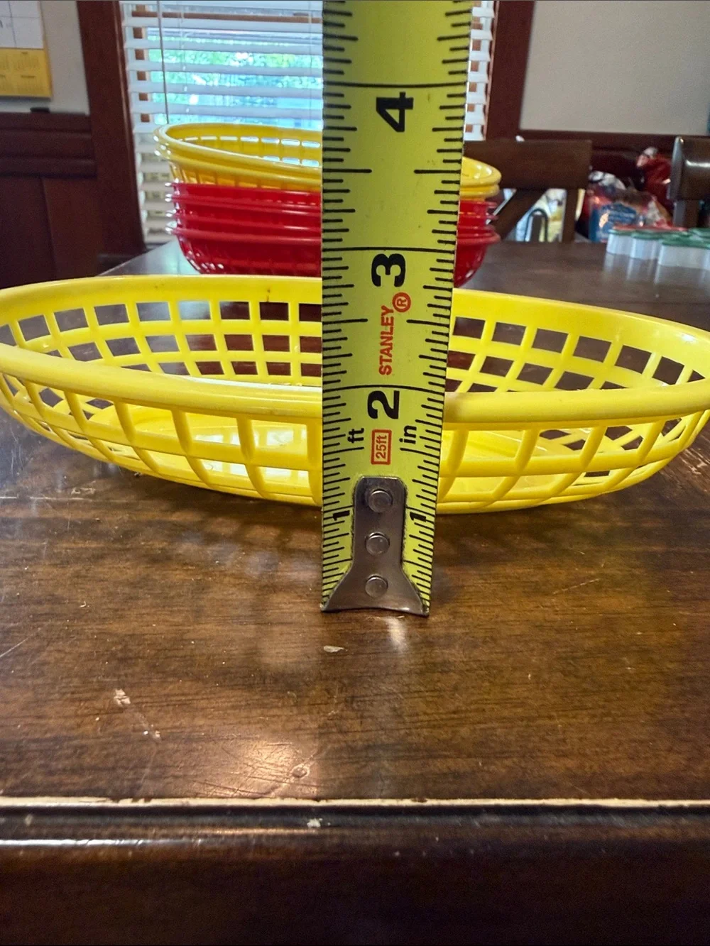 Red and Yellow Plastic Food Baskets - Set of 8 in good used condition